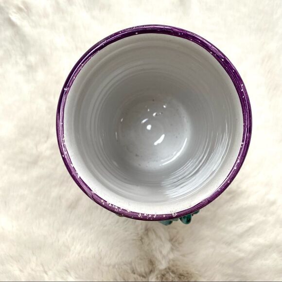 Italian Ceramic Utensil Holder Crock Handmade Rustic Farmhouse Style - Picture 5 of 9